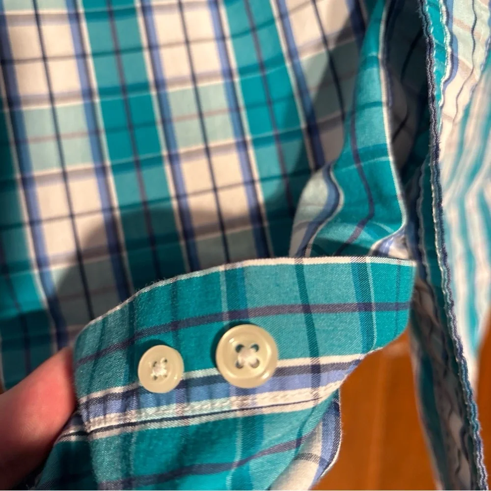 Chaps Men’s XLT Stretch Plaid Oxford Button Down Long Sleeve‎ Shirt - Picture 6 of 15